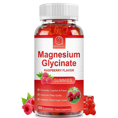 Magnesium Glycinate Gummies 500Mg Improve Sleep Promotes Cognition & Focus 60Pcs