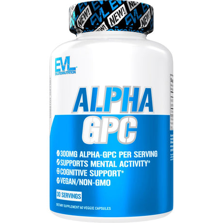 Alpha GPC 600Mg Nootropics Brain Support Supplement - Evlution Nutrition Alpha-Gpc Capsules 60Ct