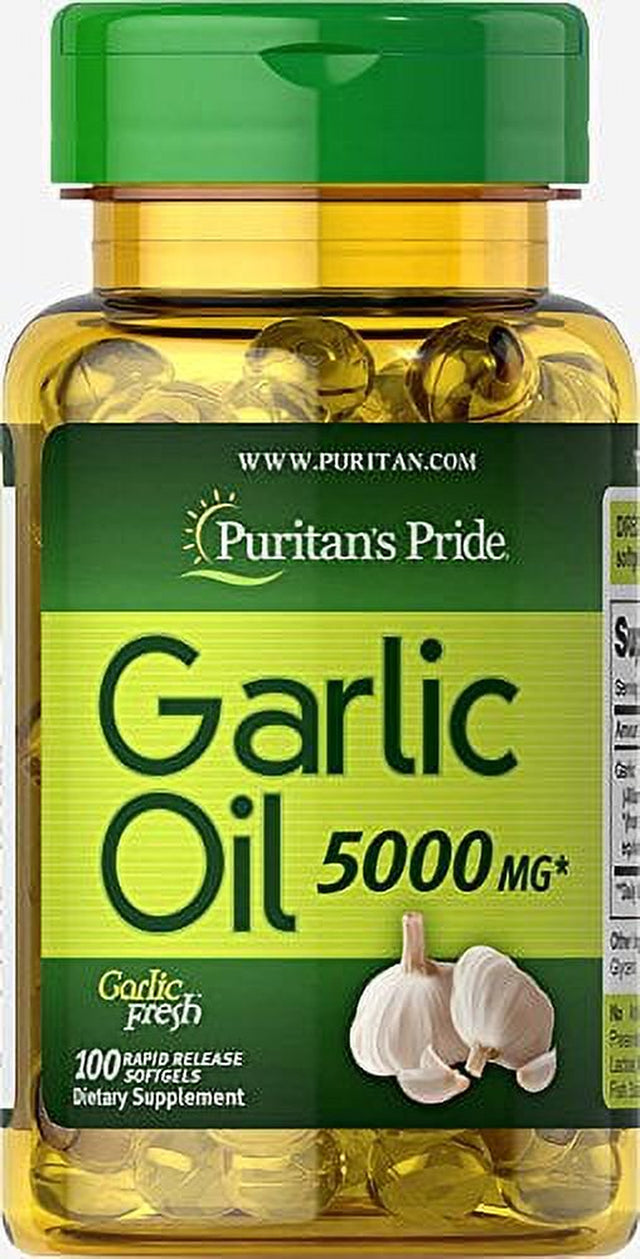 Puritan'S Pride Garlic Oil 5000 Mg-100 Rapid Release Softgels