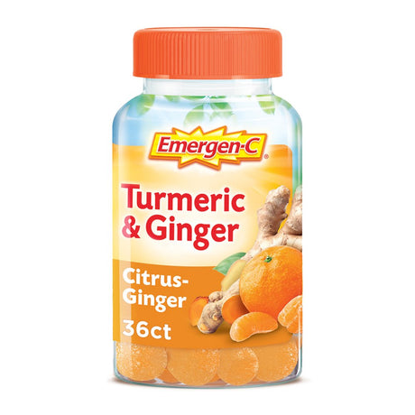 Emergen-C Vitamin C Gummies, Turmeric, Ginger, 36 Ct