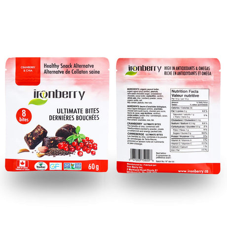 Cranberry Energy Bars – Antioxidant Fruit Berry Bars – Vegan, Paleo, Kosher Plant Based Nutrition Snack Bar – Low Sugar & Low Calorie Healthy Meal Replacement Supplement Bar with Vitamins & Mineral