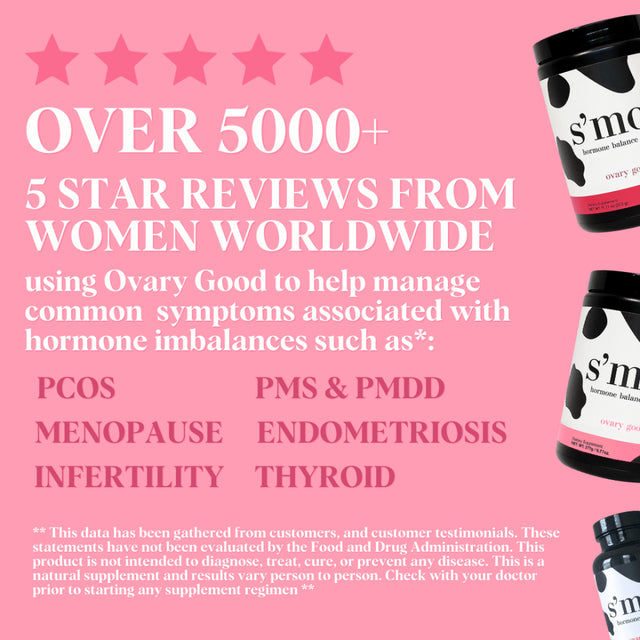 Ovary Good - Strawberry L Regulated Cycle, Weight Management, Improve Energy Levels, Complexion & More L Specially Formulated for PCOS & Hormone Health L Made in USA (30 Servings)