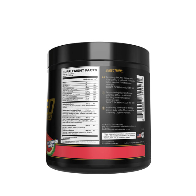 Ehplabs Oxyshred Hardcore Thermogenic Pre Workout Powder for Shredding - Preworkout Powder with L Glutamine & Acetyl L Carnitine, Energy Boost Drink - 150Mg of Caffeine - Watermelon Candy, 40 Servings