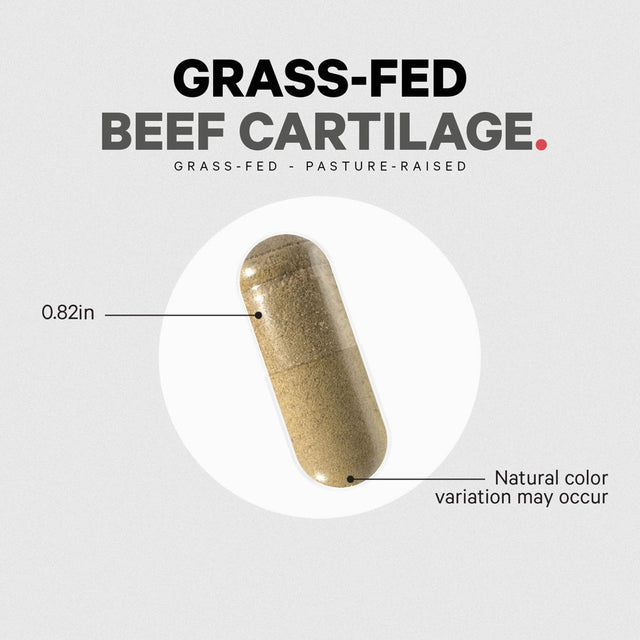 Codeage Grass-Fed Beef Cartilage, Freeze-Dried, Non-Defatted, Desiccated Glandular Supplement, 180 Ct