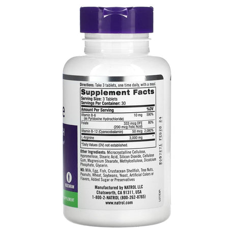 Natrol L-Arginine Tablets, 3000 Mg, 90 Ct