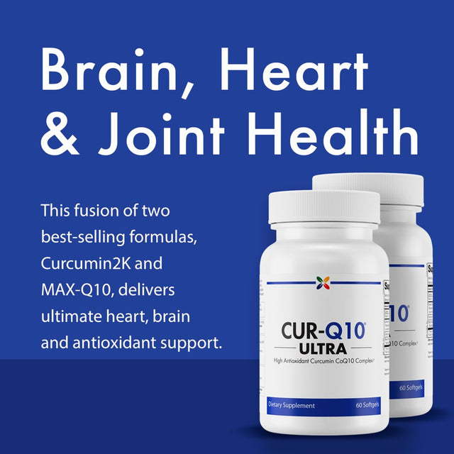 Stop Aging Now - CUR-Q10 ULTRA Curcumin Coq10 Complex Supplement - 60 Softgels