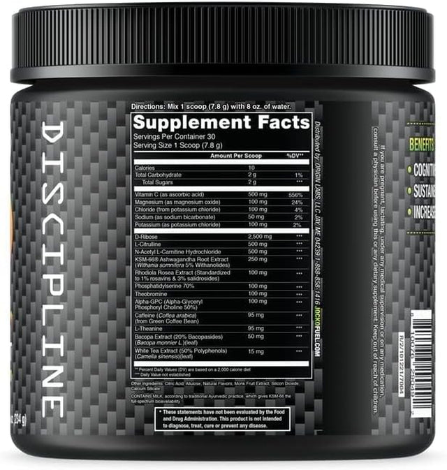 Origin Jocko Fuel Pre Workout Powder with L-Citrulline, Nootropic & Caffeine for Endurance & Stamina - Keto, Sugar Free Blend for Distance Running, Cycling, Jiu Jitsu - 30 Servings (Mango)