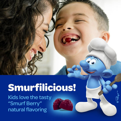 The Smurfs Nootropic Gummies for Kids | Vitamin B12 & L-Theanine | Memory and Focus, Unisex | 30 Ct