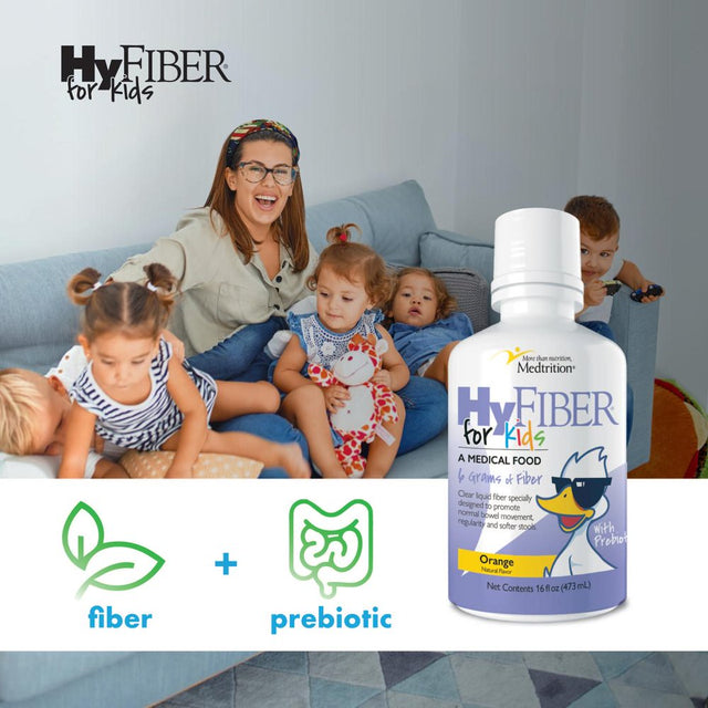 Hyfiber Liquid Fiber for Kids in Only One Tablespoon, Supports Regularity and Softer Stools, FOS Prebiotics for Gut Health, 6 Grams of Fiber, 32 Servings per Bottle (6 Bottles)