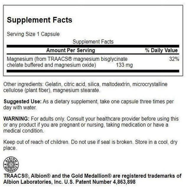 Swanson Albion Magnesium Glycinate 133 Mg 90 Caps 4 Pack