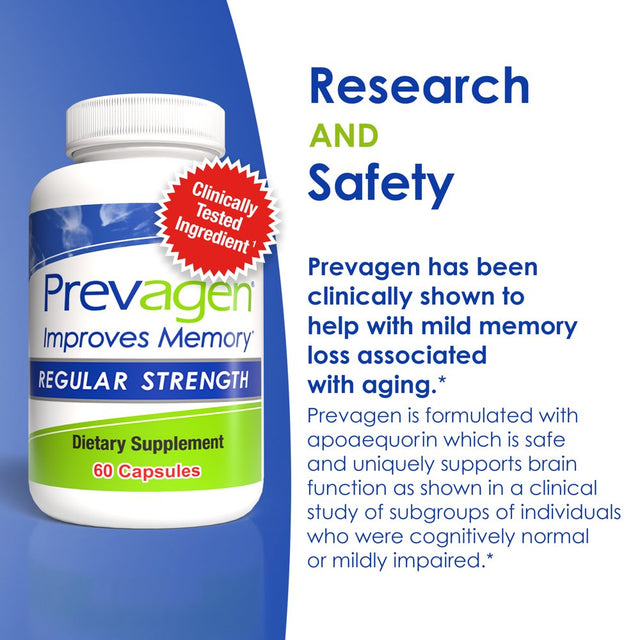 Prevagen Improves Memory - Regular Strength 10Mg, 60 Capsules with Apoaequorin & Vitamin D Brain Supplement for Better Brain Health