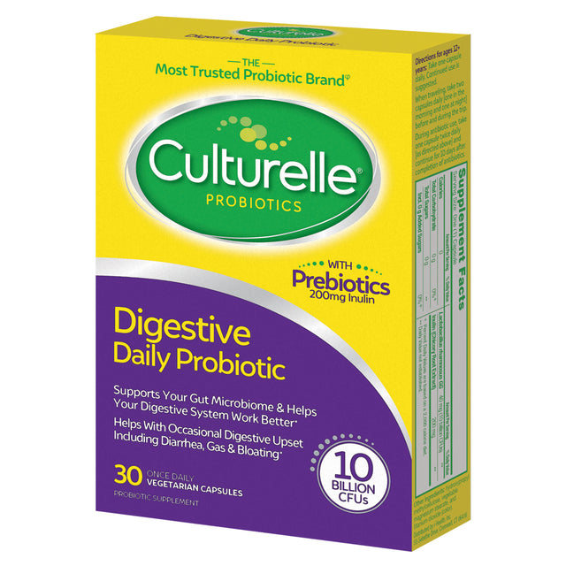 Culturelle Digestive Daily Probiotic Capsules for Digestive Health for Men and Women, 30 Count