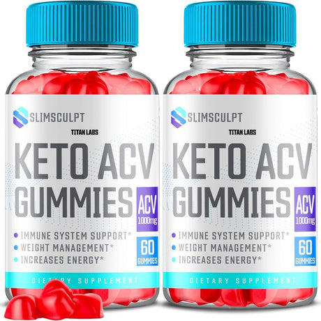 (2 Pack) Slimsculpt Keto ACV Gummies - Apple Cider Vinegar Supplement for Weight Loss - Energy & Focus Boosting Dietary Supplements for Weight Management & Metabolism - Fat Burn - 120 Gummies