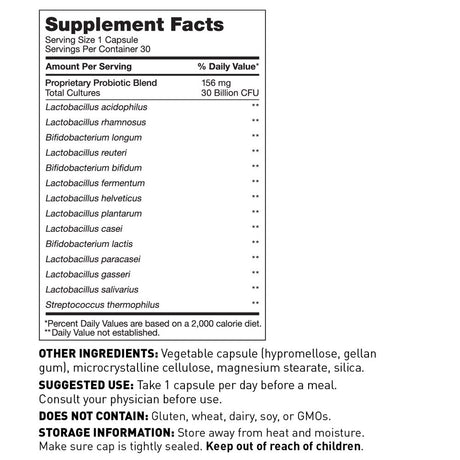 Dr. Amy Myers Best Probiotics 30 Billion CFU per Capsule - for Women & Men - Powerful Combination of Doctor Approved Strains - Supports Healthy Digestion and Gut Bacteria Balance - One Month Supply