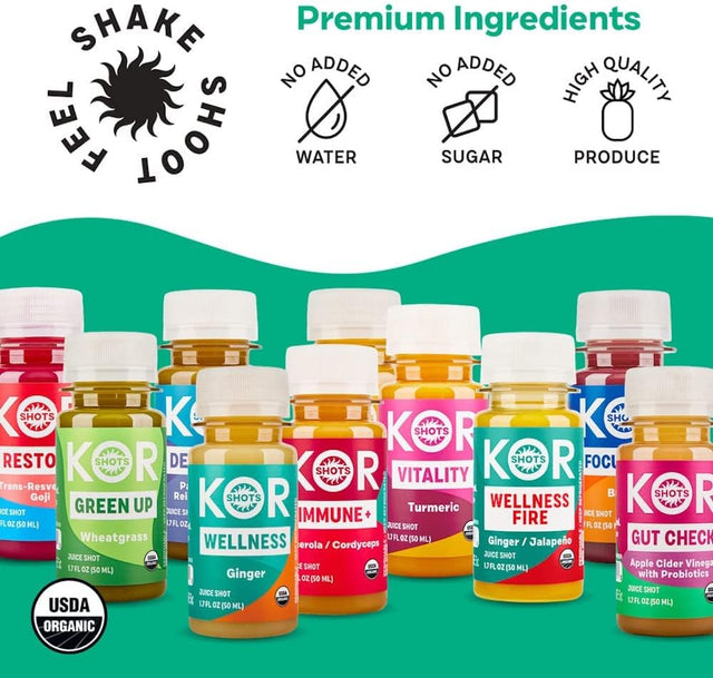 KOR Shots Sea Buckthorn and Baobab Shot - 1.7 Fl Oz - Potent C - Superfoods Vitamin C Shot - USDA Certified Organic