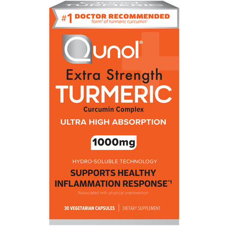 Qunol Turmeric Curcumin Capsules, 1000Mg, Ultra High Absorption, Joint Support Supplement, 30 Count