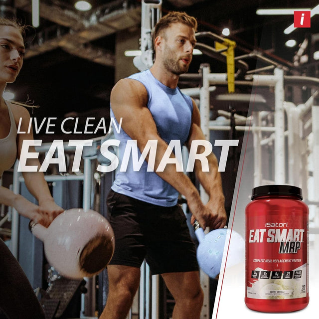 Isatori Eat Smart MRP, High Protein Meal Replacement Shake with Whey Protein Powder, Probiotics Powder, Casein Protein, MCT Oil, Egg Albumen, Vitamins & Minerals, Keto, Vanilla Flavor, 20 Servings