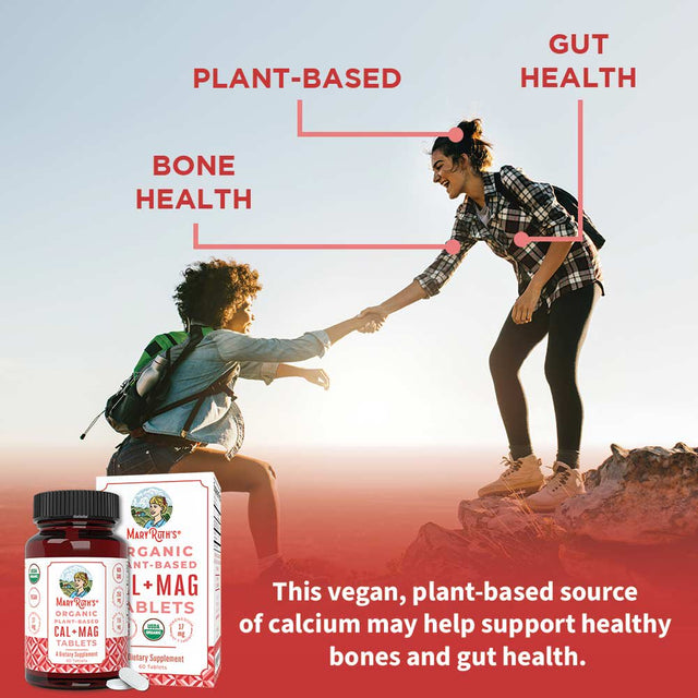 Calcium Magnesium Supplement USDA Organic | Sugar Free | Calcium + Magnesium Chewable Tablets | Gut Health Supplements for Women & Men | Bone Strength | Vegan | Non-Gmo | Gluten Free | 30 Servings