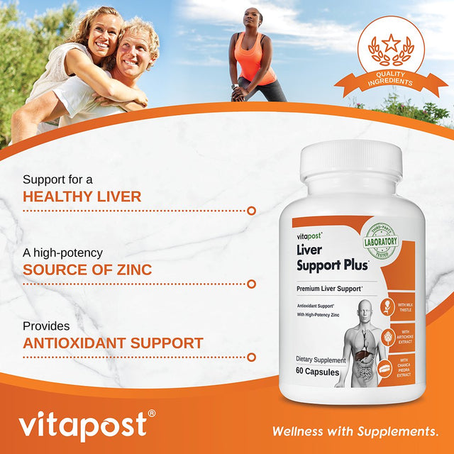 Vitapost Liver Support plus Supplement with Herbs and Botanicals - 60 Capsules