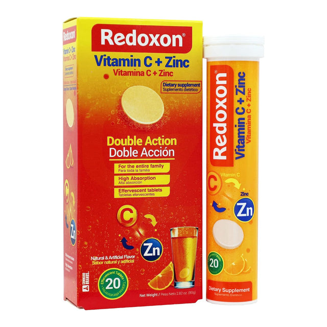 Redoxon Vitamin C & Zinc Effervescent Tablets to Help Strengthen Immune System, Unisex, 20 Count