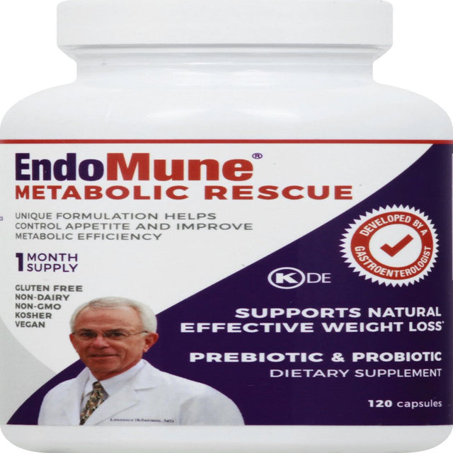 Endomune Metabolic Rescue - Helps Control Appetite and Improve Metabolic Efficiency with Prebiotic & Probiotic, Vegan and Gluten Free - 120 Capsules