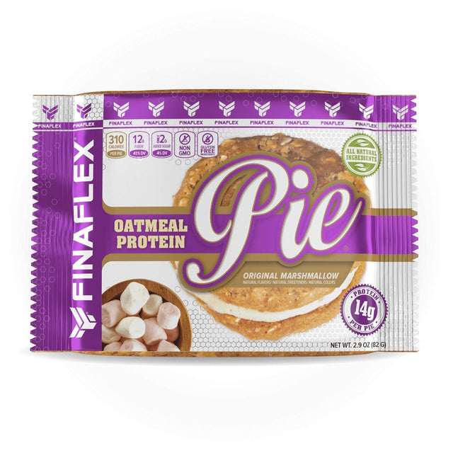 FINAFLEX OATMEAL PROTEIN PIE, Original Marshmallow - 10 Count - 14G of Protein & 12G of Fiber per Serving - with Whey Protein Isolate - Non-Gmo