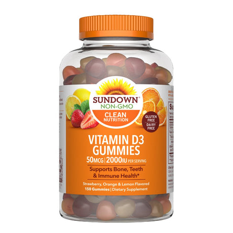 Sundown Vitamin D3 Gummies, Supports Bone, Teeth, and Immune Health, 150 Gummies (Value Size)