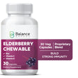 Balance Breens Elderberry Chewable Natural Stevia Vitamins - Stronger Immunity - Vitamin C, Zinc and Vitamin D3