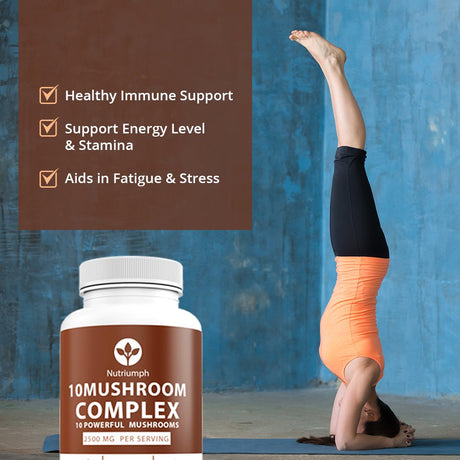 Nutriumph Mushroom Complex Supplement - Brain, Energy, Focus - 90 Ct.