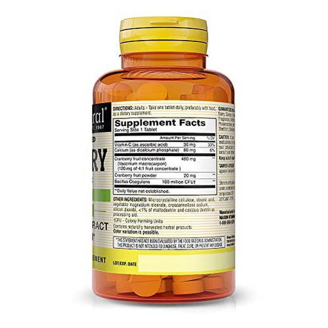 Mason Natural Cranberry with Probiotic, Calcium and Vitamin C, Highly Concentrated - Supports Antioxidant and Immune Health, Maintains a Healthy Urinary System, 60 Tablets