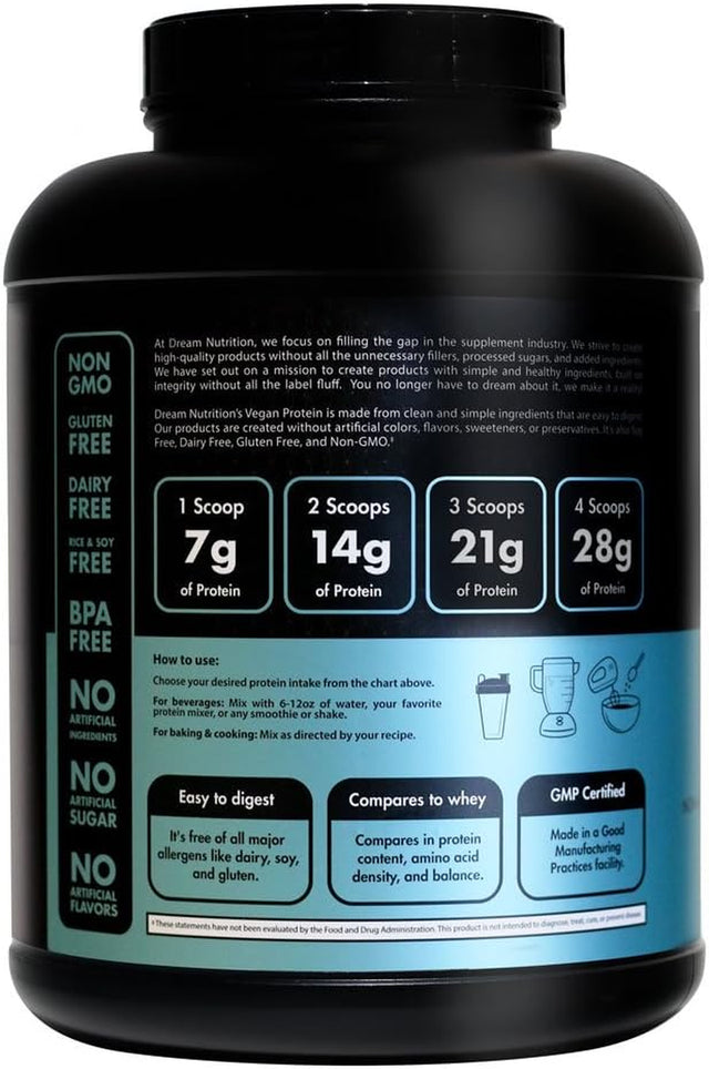 Clean Pea Protein Powder Vanilla | Vegan, All Natural, Non-Gmo, Gluten Free | 5Lbs up to 227 Servings