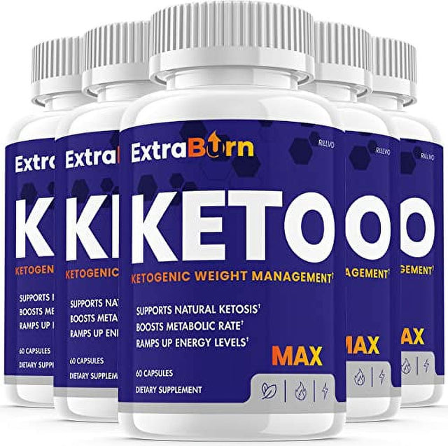 (5 Pack) Extra Burn Keto Pills, Advanced Ketogenic Formula (300 Capsules)