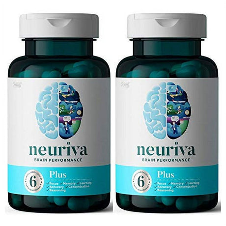 Neuriva plus Brain Health Supplement (30 Count), Brain Support with Natural Ingredients (Coffee Cherry & Plant Sourced Phosphatidylserine), 2 Pack