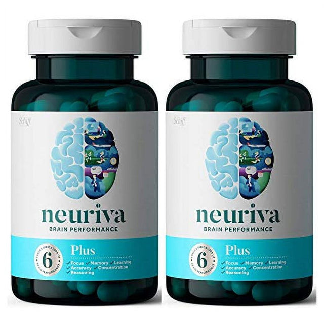 Neuriva plus Brain Health Supplement (30 Count), Brain Support with Natural Ingredients (Coffee Cherry & Plant Sourced Phosphatidylserine), 2 Pack