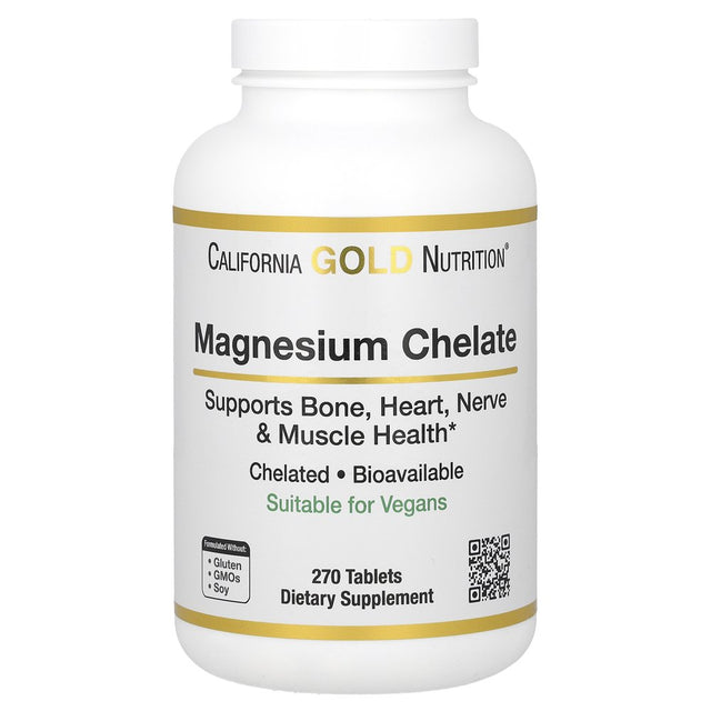 California Gold Nutrition Magnesium Chelate, 210 Mg, 270 Tablets