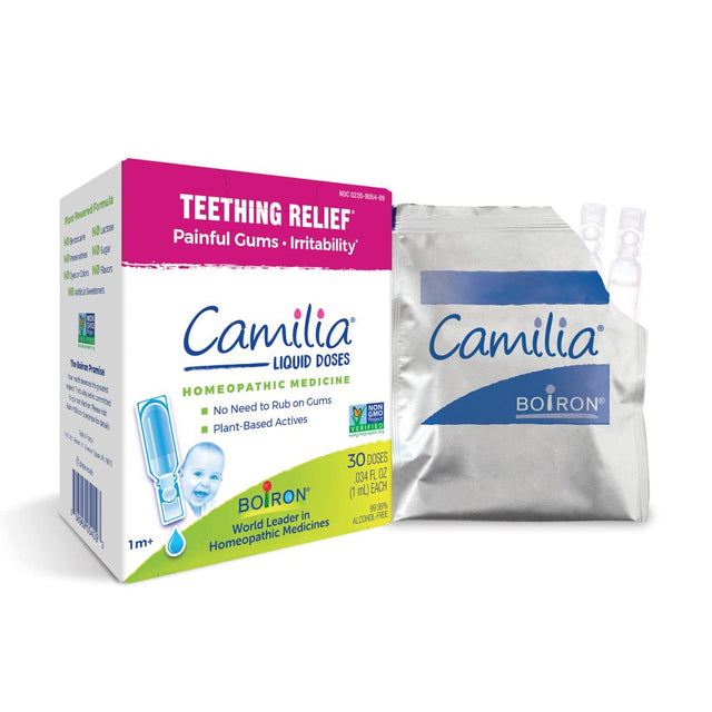 Boiron Camilia Teething Drops for Daytime and Nighttime Relief of Painful or Swollen Gums and Irritability in Babies, Irritability, 30 Single Liquid Doses