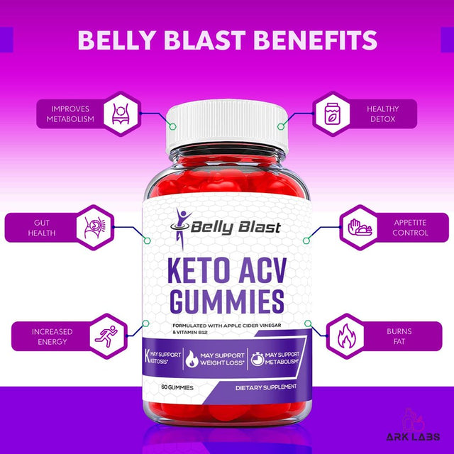 (2 Pack) Belly Blast Keto ACV Gummies - Apple Cider Vinegar Supplement for Weight Loss - Energy & Focus Boosting Dietary Supplements for Weight Management & Metabolism - Fat Burn - 120 Gummies