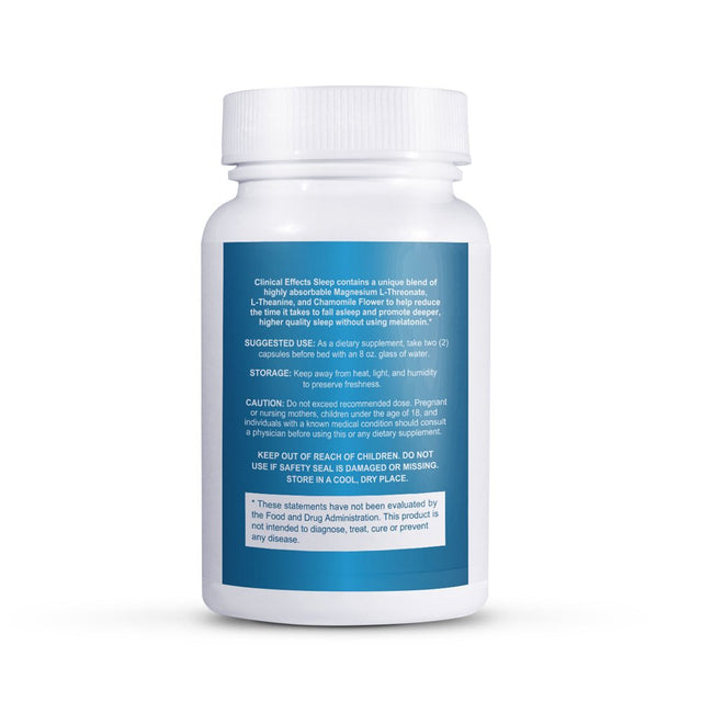 Clinical Effects Sleep - Magnesium Supplement with Magtein - 90 Capsules - L-Theanine, Chamomile Flower Extract, Magnesium for Deep and Peaceful Rest, Sleep Faster