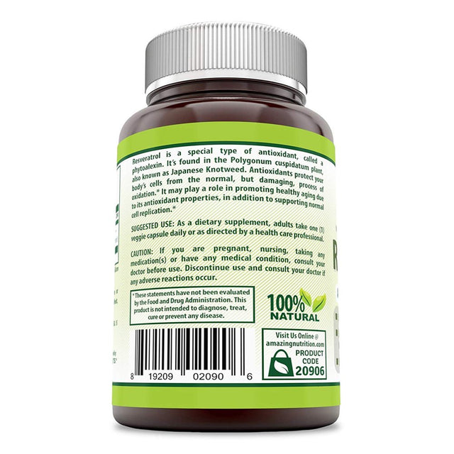 Herbal Secrets Resveratrol 100 Mg 60 Veggie Capsules (Non-Gmo) - Antioxidant Properties * Supports Cardiovascular Health, Supports Anti-Inflammatory Response and Supports Healthy Aging*