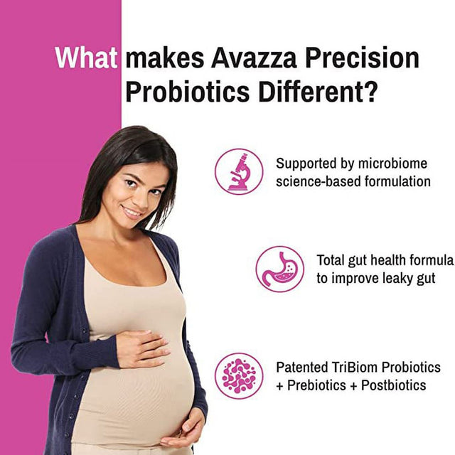 Biom Probiotics Avazza Precision Nutrition for Prenatal and Nursing, Gut Health Formula, Probiotics and Prebiotics for Women, 150G