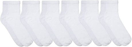 Yacht & Smith Value Pack of Diabetic Nephropathy and Edema Ankle Socks for Men and Women, Ring Spun Cotton (White - 6 Pairs, 13-16)