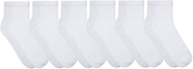 Yacht & Smith Value Pack of Diabetic Nephropathy and Edema Ankle Socks for Men and Women, Ring Spun Cotton (White - 6 Pairs, 13-16)