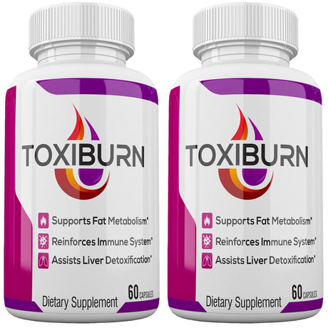 (2 Pack) Official Toxiburn Weight Management Pills Liver Cleanse Diet Capsules (60 Capsules)