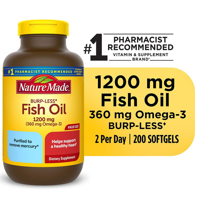 Nature Made Fish Oil 1200Mg + Vitamin D 1000 IU Liquid Softgels - 90Ct