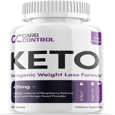 Carb Control Keto - Ketogenic Weight Loss - Energy & Focus Boosting Dietary Supplements for Weight Management & Metabolism - Advanced Fat Burn Raspberry Ketones Pills - 60 Capsules (1 Pack)