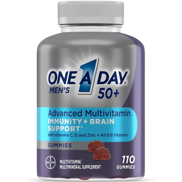 One a Day Men'S 50+ Gummies Multivitamin W/ Immunity and Brain Support, 110 Ct