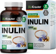 Inulin Powder Capsules - Organic Fiber Supplement - 1200Mg Chicory Root Fiber Pills for Digestive Support - Pure Soluble Fiber Supplements - 250 Vegan Tablets