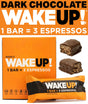 WAKE UP! Caffeinated Chocolate Protein Bars Gluten Free, Vegan Energy 250Mg Plant Based Caffeine, Kosher Boost Focus (1 Bar = 3 Espressos) 6 Pack