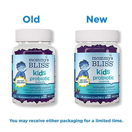 Mommyâ€™S Bliss Kids Probiotic + Prebiotic Gummies, Supports Immunity & Digestive Health, 1 Billion CFU per Gummy, Berry Flavor, Ages 2 Years+, 45 Count