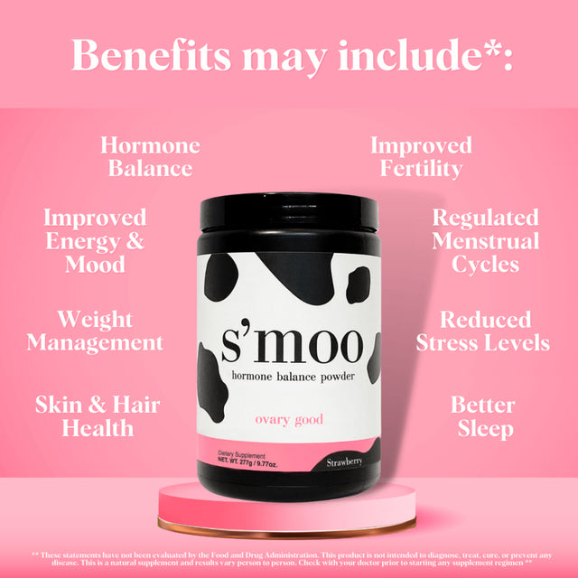 Ovary Good - Strawberry L Regulated Cycle, Weight Management, Improve Energy Levels, Complexion & More L Specially Formulated for PCOS & Hormone Health L Made in USA (30 Servings)